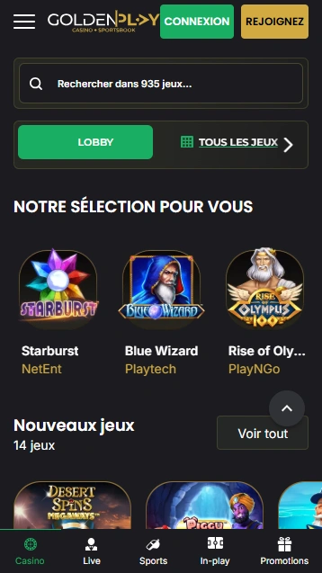 Win au GoldenPlayCasino {{ now().format('Y') }} avec Nouveaux Machines à Sous !